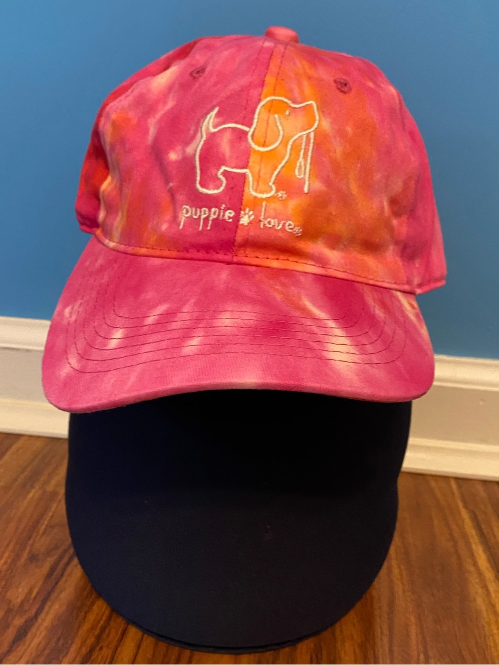 Puppie Love Tie-Dye Pink Baseball Cap